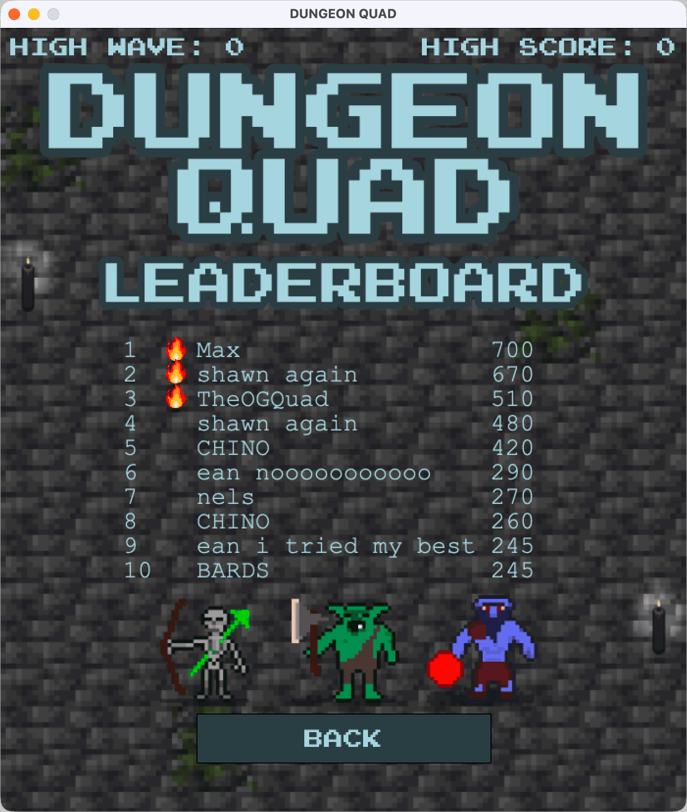 DungeonQuad leaderboard