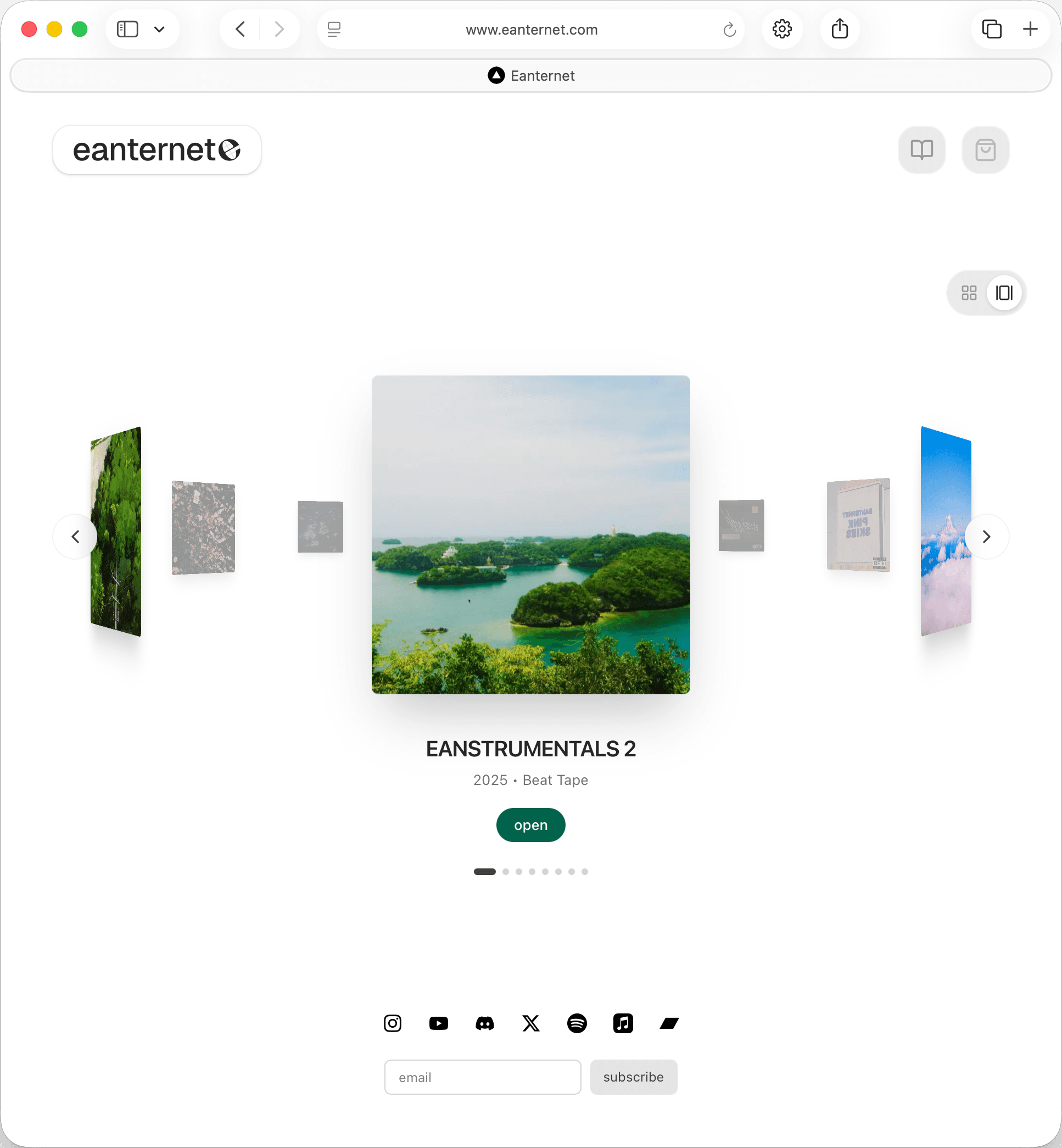 Eanternet desktop home page