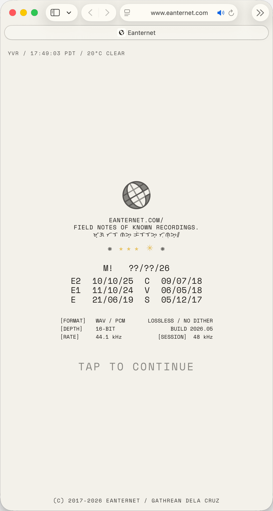 Eanternet splash screen