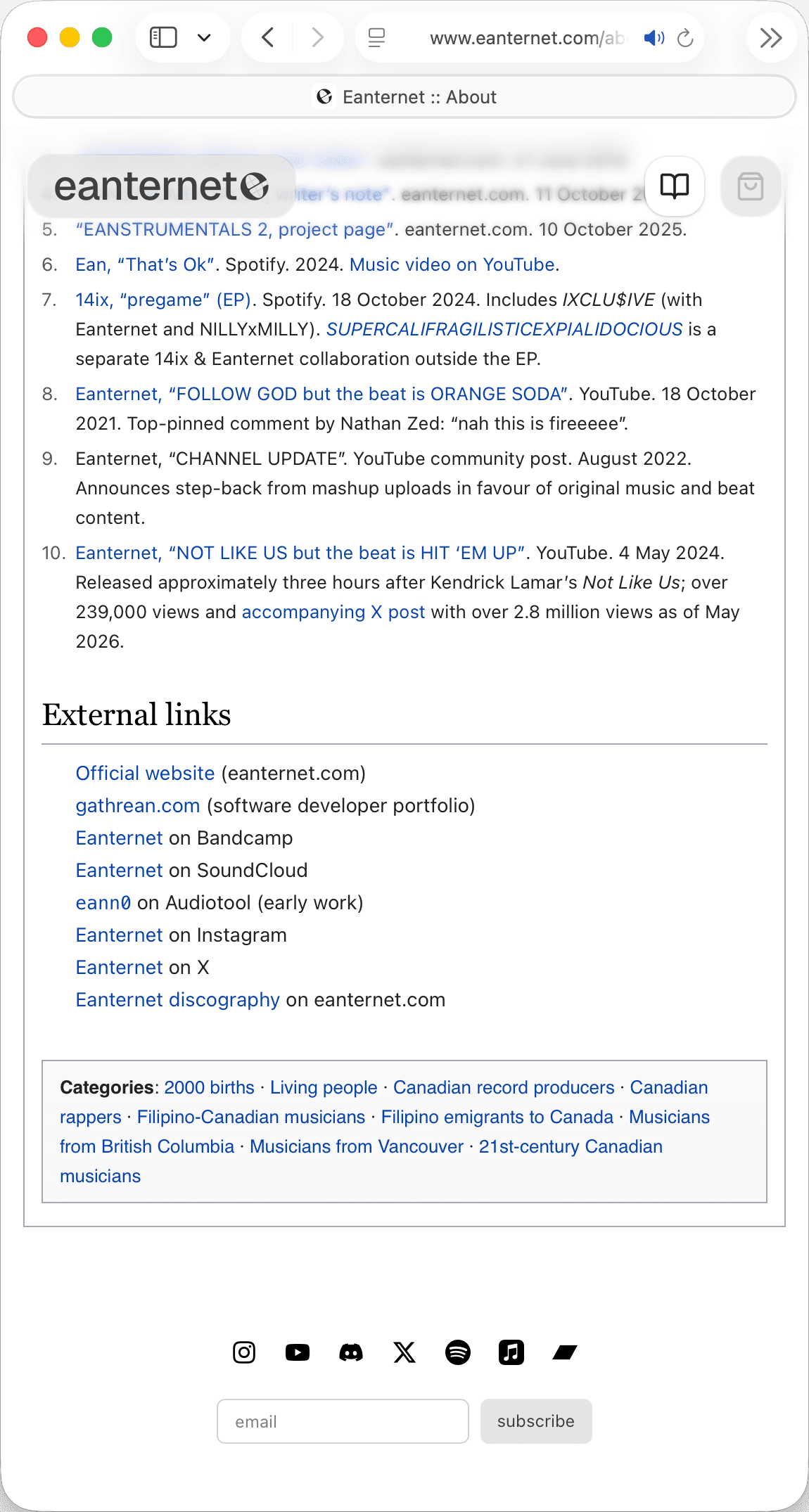 Eanternet wiki page bottom