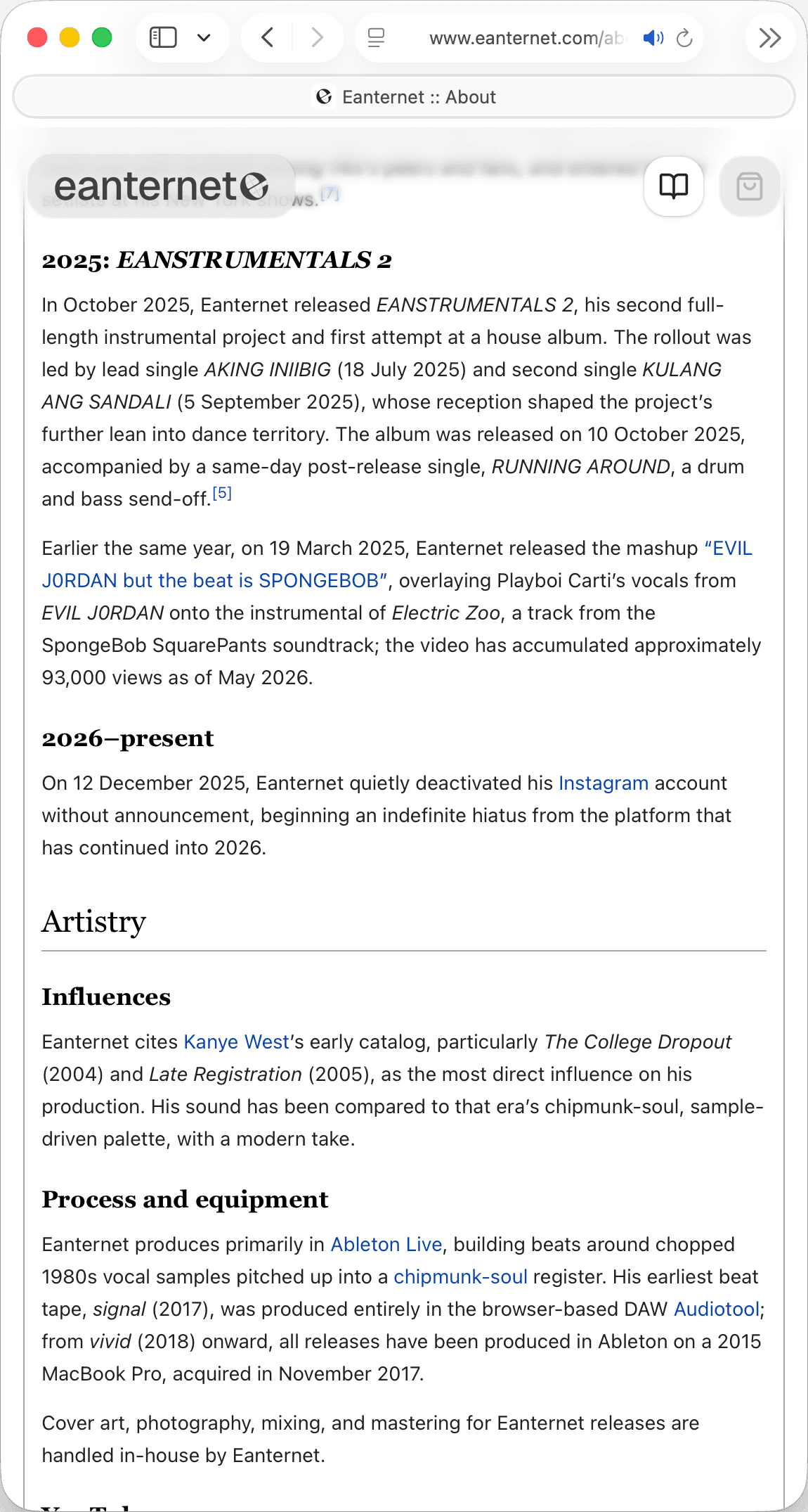 Eanternet wiki page middle